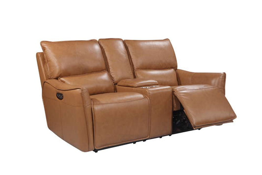 Leather Italia USA - Portland Loveseat - Console P2 Desert - 1555-EH12109C-021006LV veiw 2