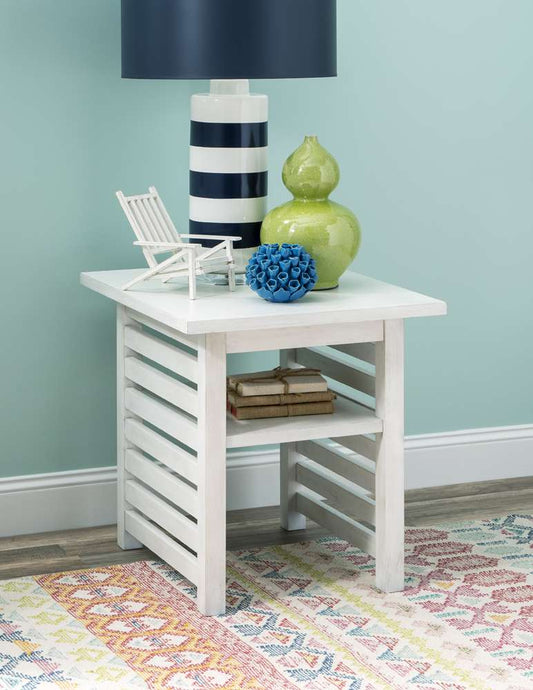 Legacy Classic Furniture - Edgewater Sand Dollar Square End Table White Finish - 1313-107 veiw 2