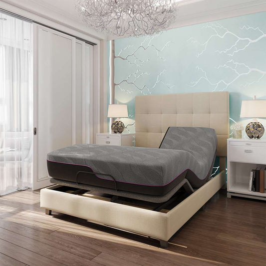 Legends Furniture - Bridgevine Home 11 inch Flex Head Adjustable King Size 3-Layer Latex Foam Mattress and Bed Frame Bundle - ZREM-ADJ-ALRMNL-FK veiw 2