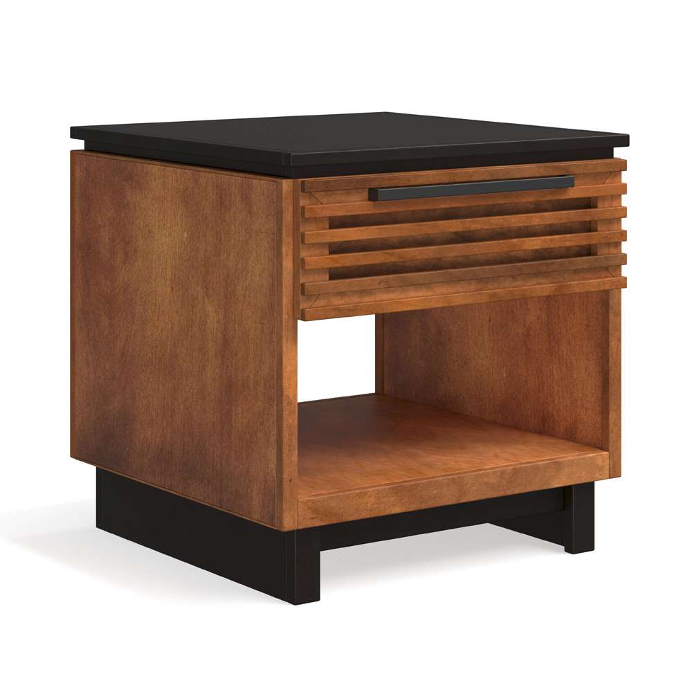 Legends Furniture - Bridgevine Home 24in Fully Assembled Brown and Black Finish Solid Wood Side Table - GC4110.BNB veiw 4