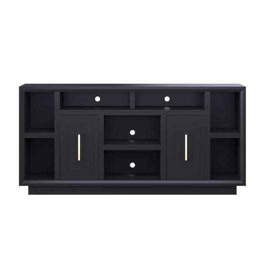 Legends Furniture - Bridgevine Home 67 in. Black Finish Solid Wood TV stand (TVs up to 75 in.) - SS1210.SLS veiw 2