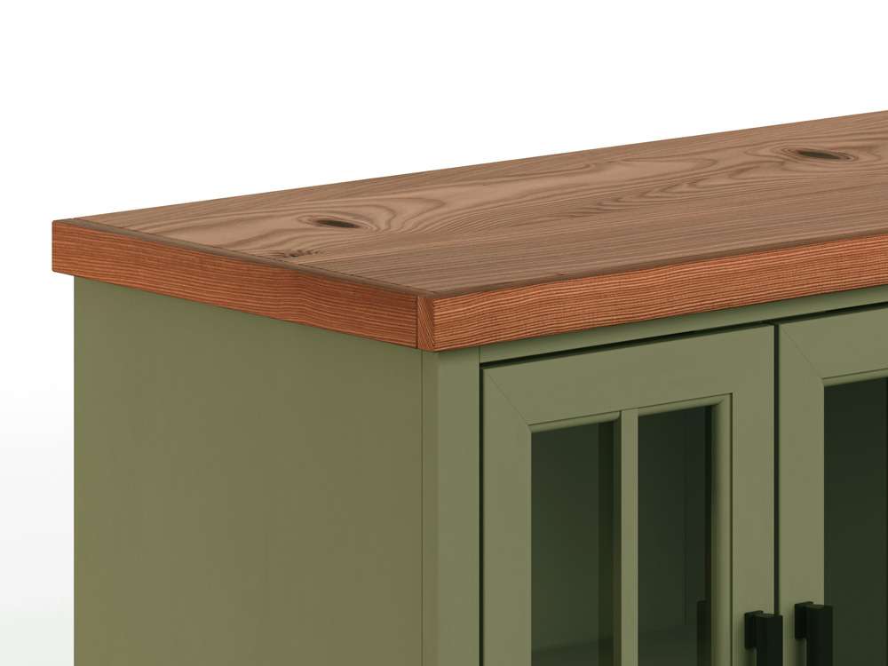 Legends Furniture - Bridgevine Home 67 in. Sage and Fruitwood Finish Solid Wood TV stand - VY1210.SFL veiw 4