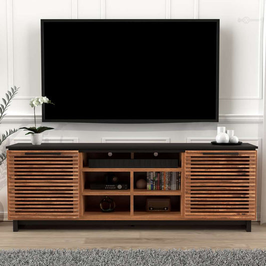 Legends Furniture - Bridgevine Home 85 in. Bourbon Brown and Black Finish TV stand (TVs up to 95 in.) - GC1220.BNB veiw 2