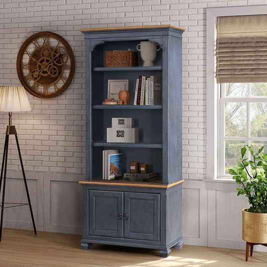 Legends Furniture - Bridgevine Home Americana 79 inch Universal Pier Bookcase, No Assembly Required, Corduroy Blue Finish - ZAMR-3000 veiw 2