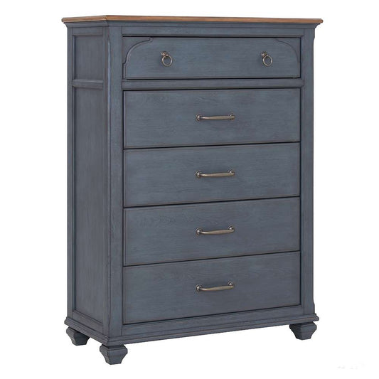 Legends Furniture - Bridgevine Home Americana Chest, No Assembly Required, Corduroy Blue Finish - ZAMR-7016 veiw 2