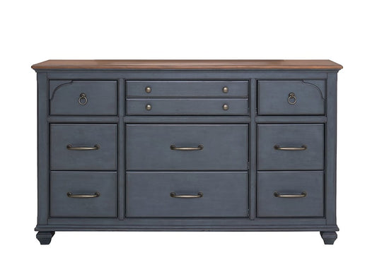 Legends Furniture - Bridgevine Home Americana Dresser, Corduroy Blue Finish - ZAMR-7013 view 2