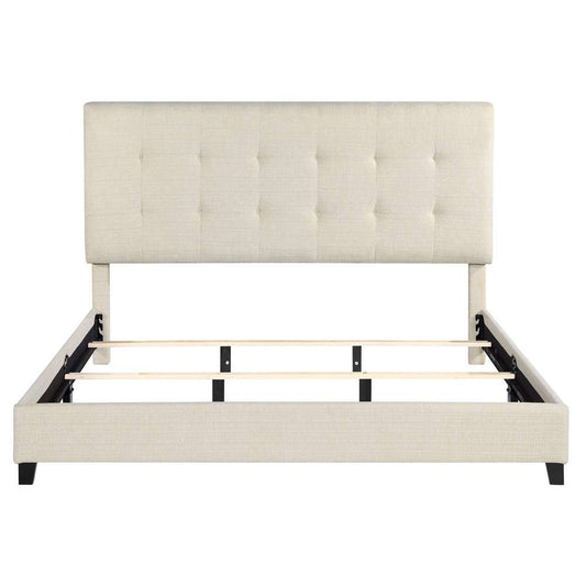 Legends Furniture - Bridgevine Home King Size Tall Tan Tufted Headboard Upholstered Platform Bed - ZBRD-7002KG veiw 2