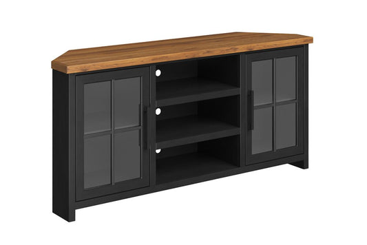 Legends Furniture - Essex 67 inch Corner TV Stand in Black and Whiskey - ES1220.SWK veiw 2