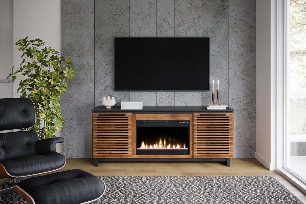 Legends Furniture - Graceland 69 inch Fireplace TV Stand Console for TVs up to 80 inches in Bourbon and Black - GC5210.BNB veiw 9