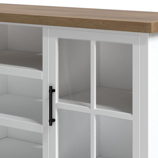 Legends Furniture - Hampton 67 inch Corner TV Stand in Jasmine Whitewash and Barnwood - HT1220.BJW veiw 2