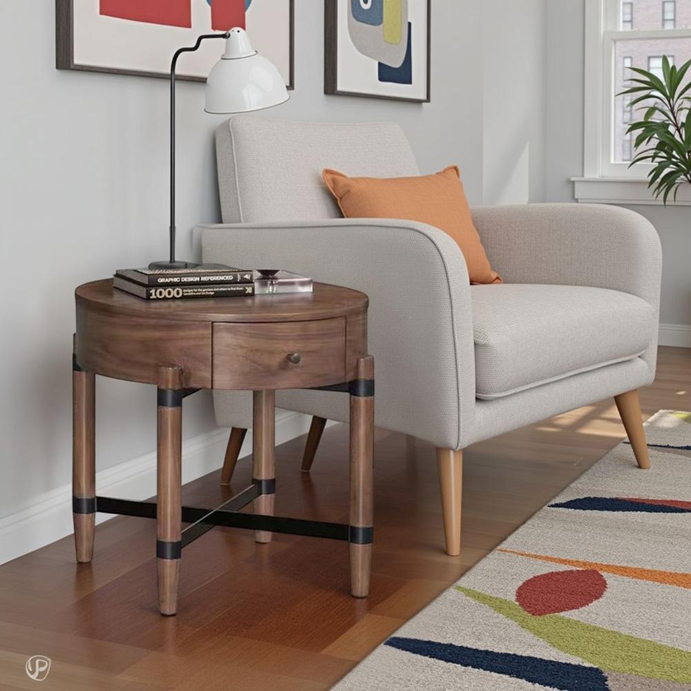 Legends Furniture - Tranquility 24in inch Round Side Table in Walnut - ZTRN-4100 veiw 5