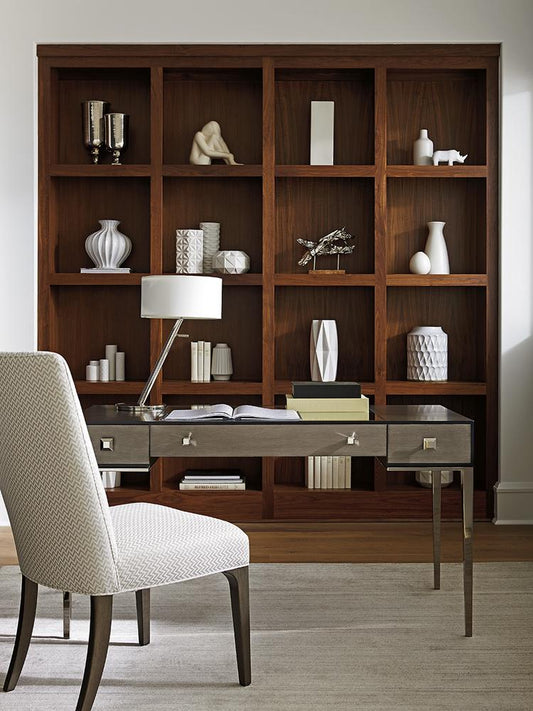 Lexington - Ariana Foreau Writing Desk With Platinum Finished Base And Rich Gray Finish - 732-933C veiw 2