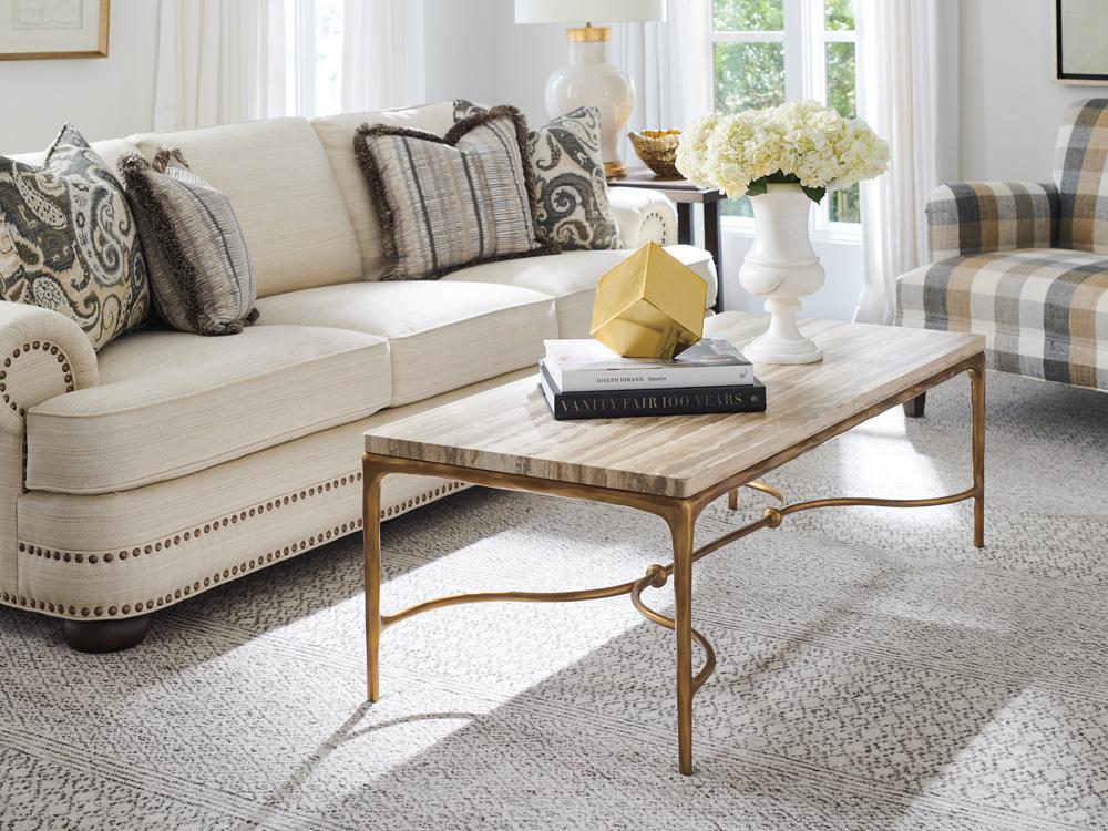 Lexington - Silverado Menlo Park Rectangular Cocktail Table With Stone Top, Montecito - 740-945 veiw 2