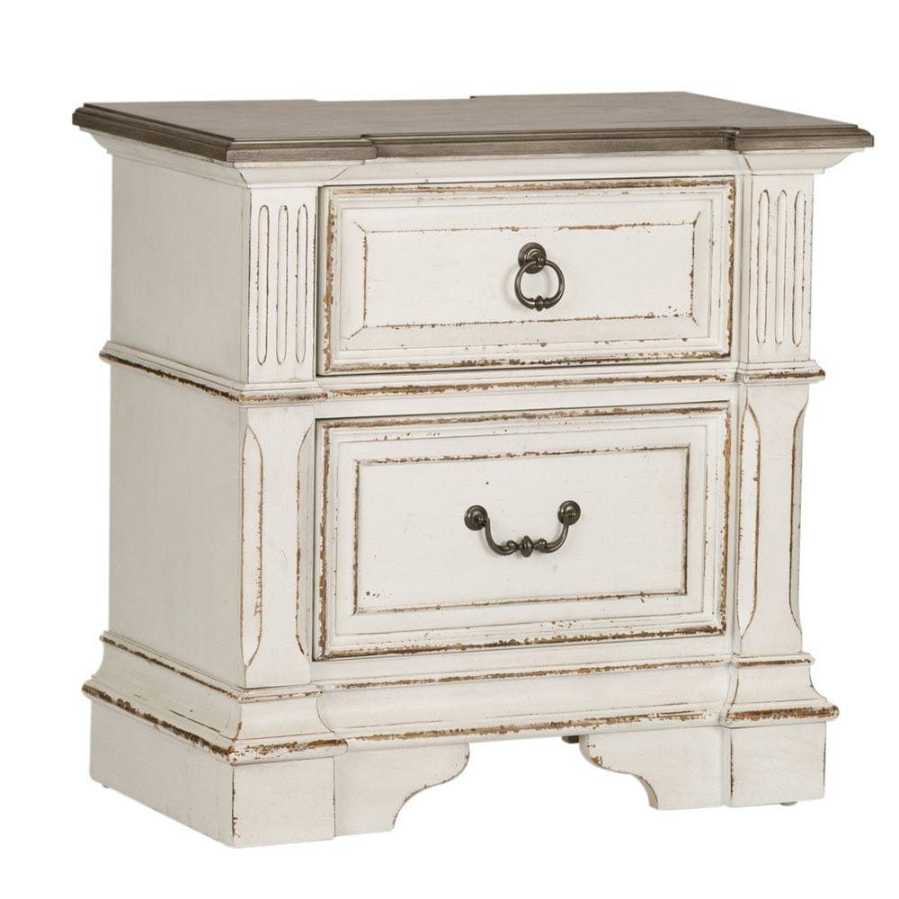 Liberty Furniture - Abbey Park - King Panel Bed, Dresser & Mirror, Night Stand in White - 520-BR-KPBDMN view 4