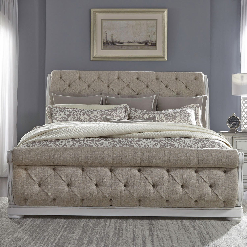 Liberty Furniture - Abbey Park King Uph Sleigh Bed, 2 Night Stands - 520-BR-KUSL2NS view 11