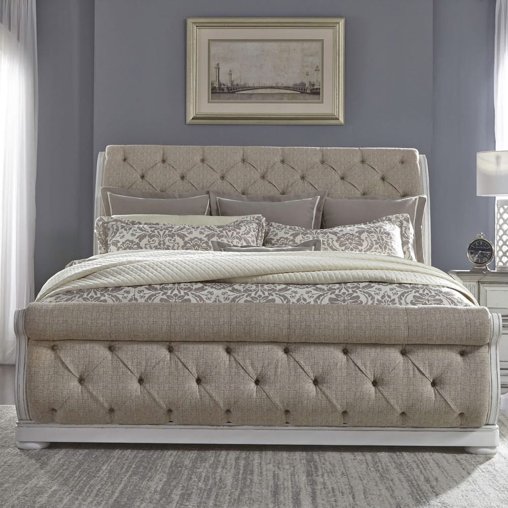 Liberty Furniture - Abbey Park King Uph Sleigh Bed, 2 Night Stands - 520-BR-KUSL2NS view 11