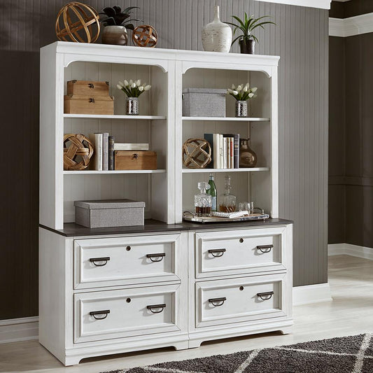 Liberty Furniture - Allyson Park 2 Piece Set in Wirebrushed White w/ Charcoal Tops - 417-HOJ-2PCS veiw 2