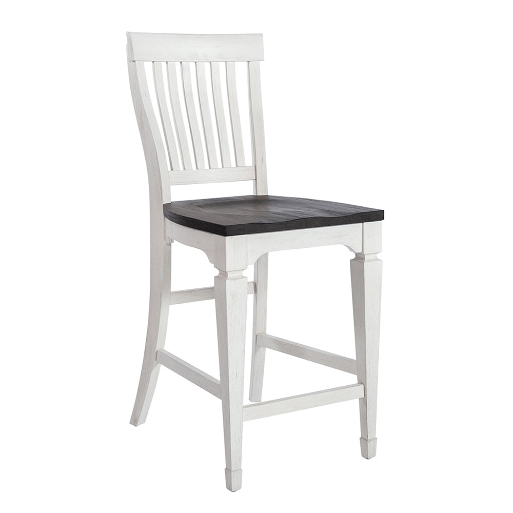 Liberty Furniture - Allyson Park 5 Piece Gathering Table Set in Wirebrushed White w/ Charcoal Tops - 417-DR-5GTS veiw 3
