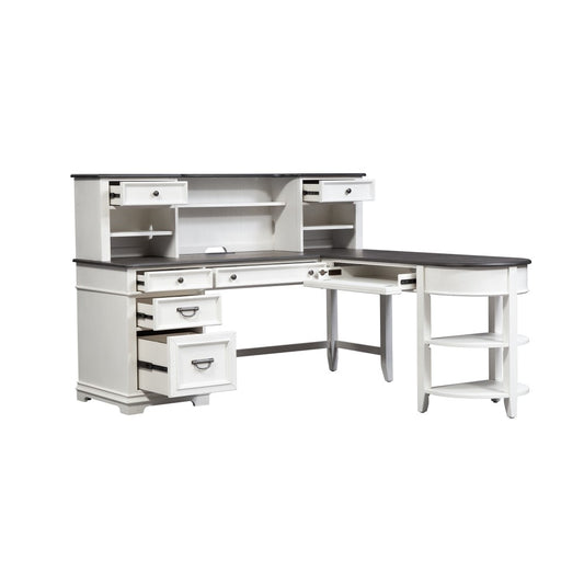 Liberty Furniture - Allyson Park L Shaped Desk Set - 417-HOJ-LSD veiw 2