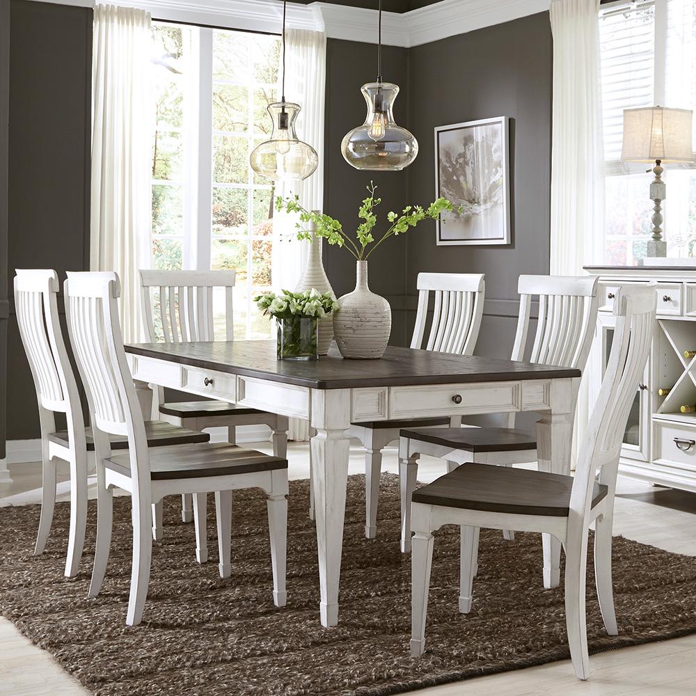 Liberty Furniture - Allyson Park Slat Back Side Chair in Wirebrushed White w/ Charcoal Tops - 417-C1500S veiw 8