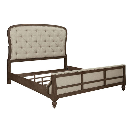 Liberty Furniture - Americana Farmhouse - King Shelter Bed, Dresser & Mirror, Chest in Brown - 615-BR-KSHDMC view 2