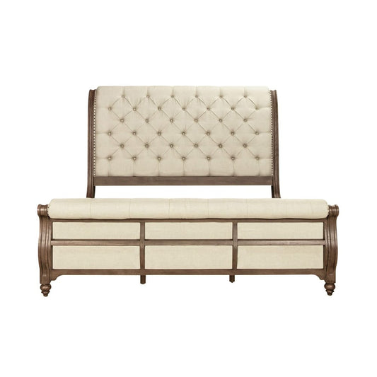 Liberty Furniture - Americana Farmhouse Queen Sleigh Bed, 2 Bedside Chests - 615-BR-QSL2BSC view 2
