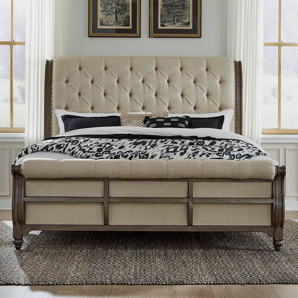 Liberty Furniture - Americana Farmhouse Queen Sleigh Bed, 2 Night Stands - 615-BR-QSL2NS view 12