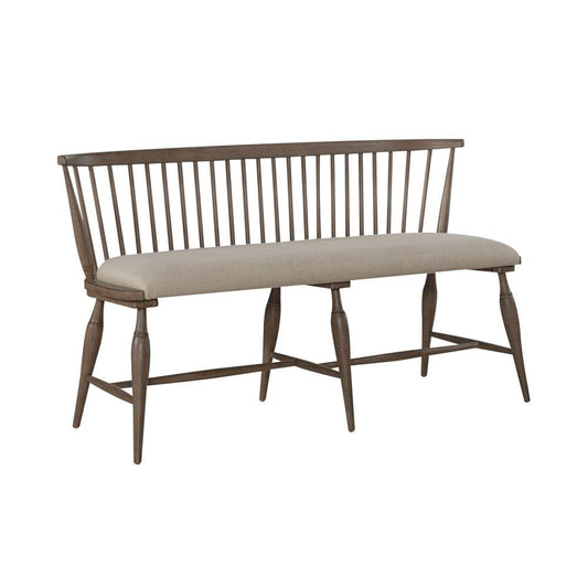 Liberty Furniture - Americana Farmhouse Uph Seat Windsor Bench (RTA) - 615-C1001B veiw 2