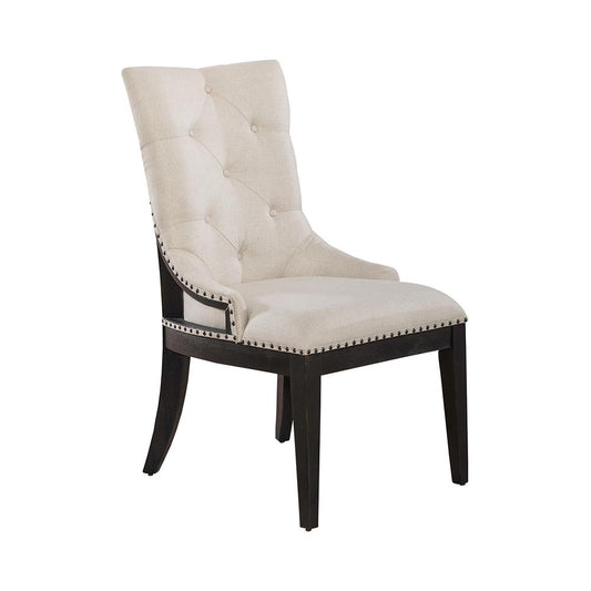 Liberty Furniture - Americana Farmhouse Uph Shelter Side Chair- Black in Dusty Taupe & Black - 615-C6501S-B veiw 2
