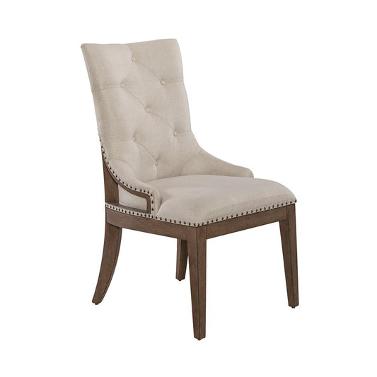 Liberty Furniture - Americana Farmhouse Uph Shelter Side Chair in Dusty Taupe & Black - 615-C6501S veiw 2
