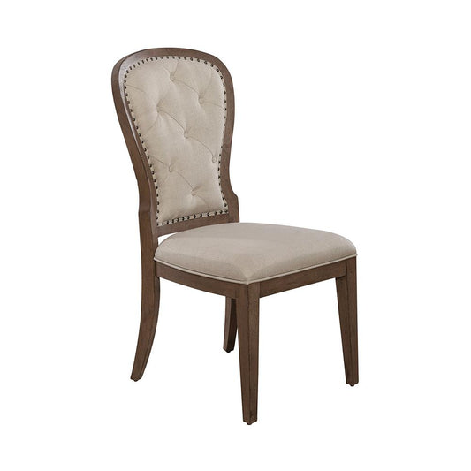 Liberty Furniture - Americana Farmhouse Uph Tufted Back Side Chair in Dusty Taupe & Black - 615-C0501S veiw 2