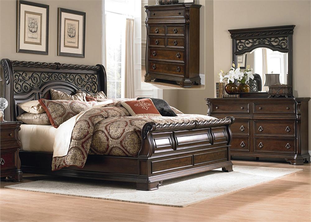 Liberty Furniture - Arbor Place 4 Piece King Sleigh Bed, Dresser & Mirror, Chest Set - 575-BR-KSLDMC veiw 1