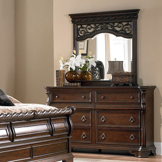 Liberty Furniture - Arbor Place - King California Sleigh Bed, Dresser & Mirror, Night Stand in Brown - 575-BR-KCSDMN view 2