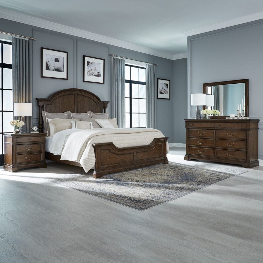 Liberty Furniture - Arden Road - King California Poster Bed, Dresser & Mirror, Night Stand in Cherry - 512-BR-CPSDMN view 1