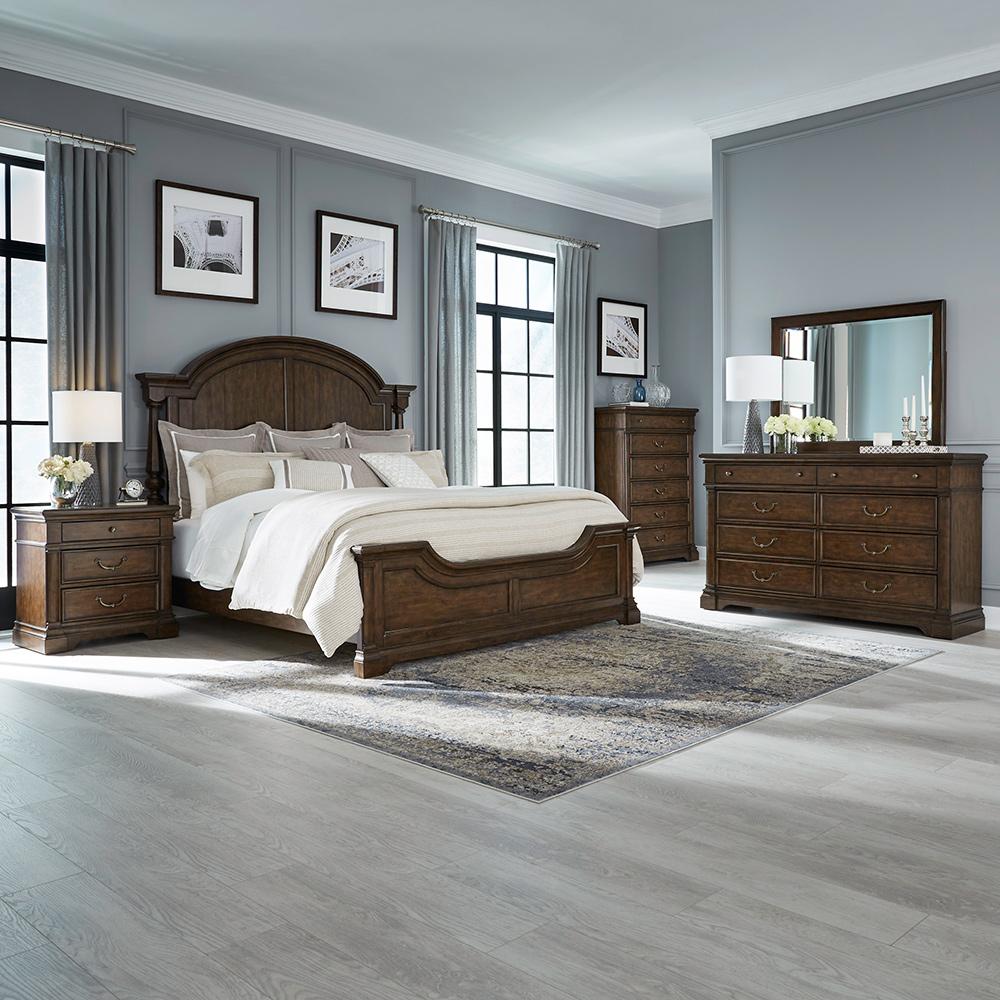Liberty Furniture - Arden Road Queen Poster Bed, Dresser & Mirror, Chest, Night Stand in Satin Cherry - 512-BR-QPSDMCN veiw 1