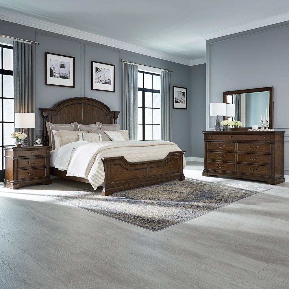 Liberty Furniture - Arden Road Queen Poster Bed, Dresser & Mirror, Night Stand in Satin Cherry - 512-BR-QPSDMN veiw 1