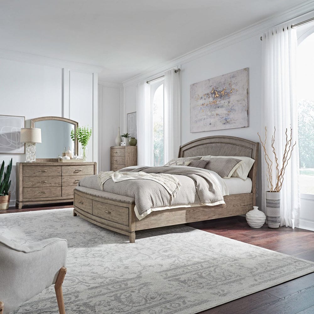 Liberty Furniture - Avalon - King Panel Storage Bed, Dresser & Mirror, Chest in Brown - 805-BR-KPBSDMC view 1