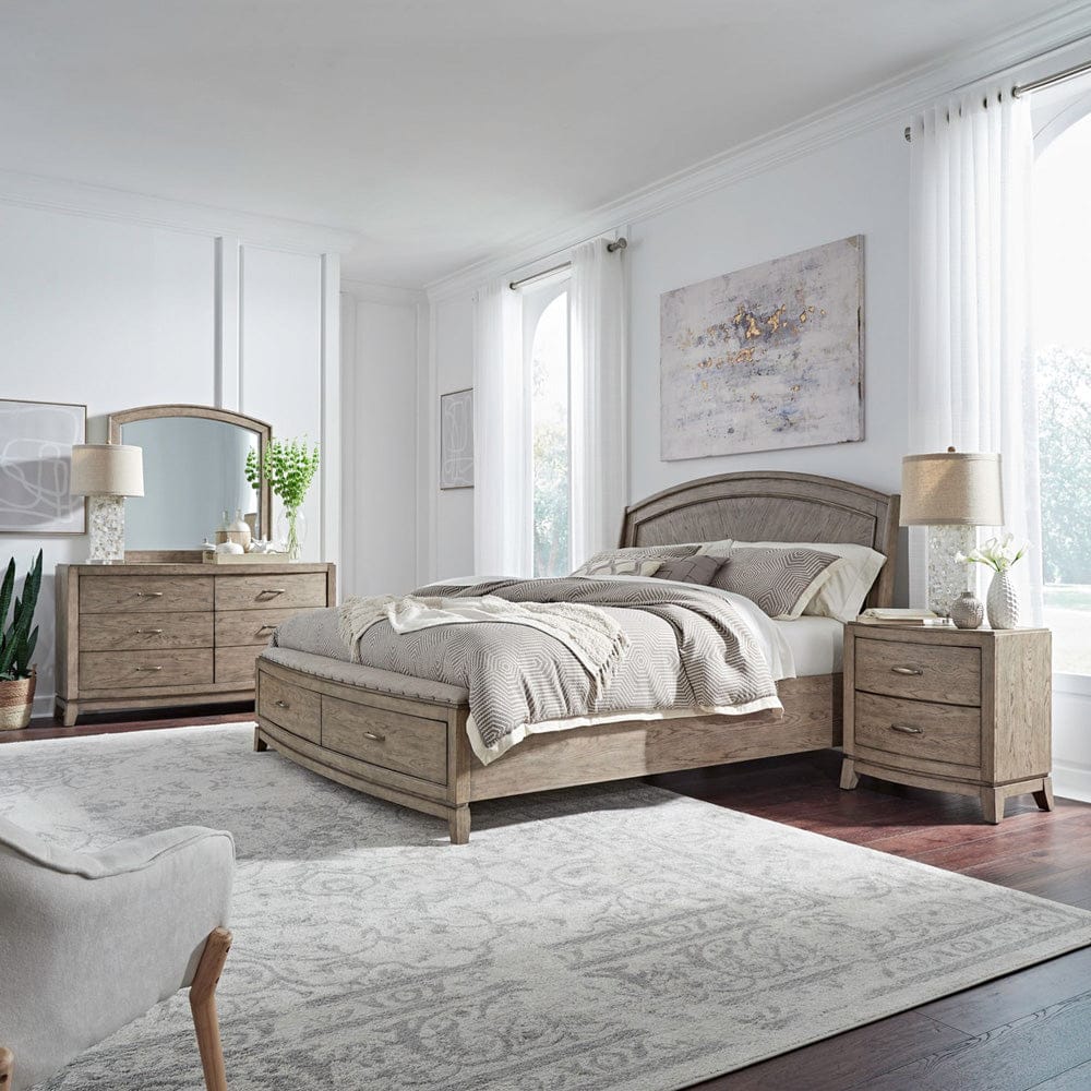 Liberty Furniture - Avalon - King Panel Storage Bed, Dresser & Mirror, NS in Brown - 805-BR-KPBSDMN view 1