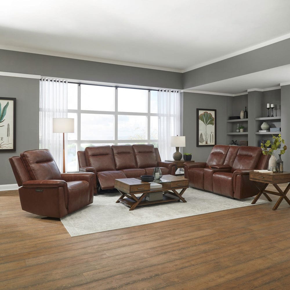 Liberty Furniture - Avery - Sofa w/ Loveseat & Recliner in Brown - 7001CG-UPH-SOLOREC view 1