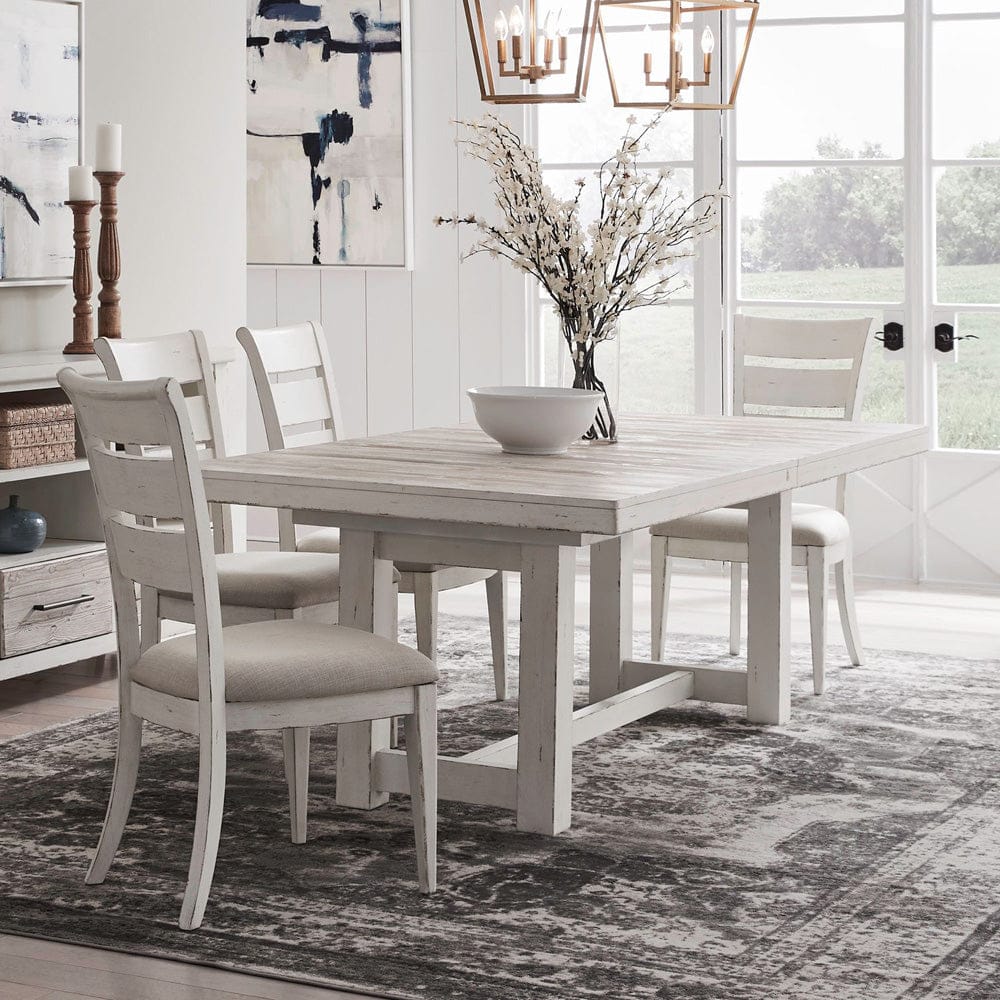 Liberty Furniture - Backroads - 5 Piece Trestle Table Set in White - 142-DR-5TRS view 1