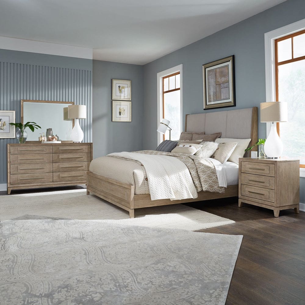 Liberty Furniture - Brentwood - King California Uph Bed, Dresser & Mirror, Night Stand in Brown - 789-BR-CKUBDMN view 1