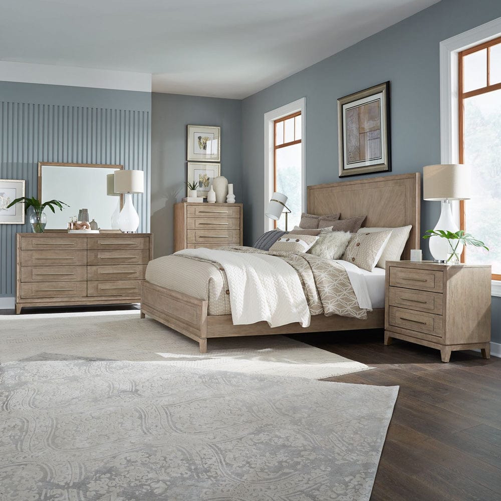 Liberty Furniture - Brentwood - Queen Panel Bed, Dresser & Mirror, Chest, Night Stand in Brown - 789-BR-QPBDMCN view 1