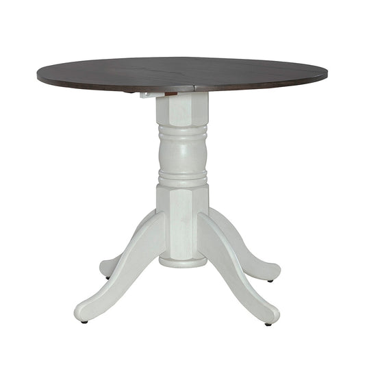 Liberty Furniture - Brook Bay Drop Leaf Table in Textured White w/ Carbon Gray Tops - 182-CD-DLT veiw 2