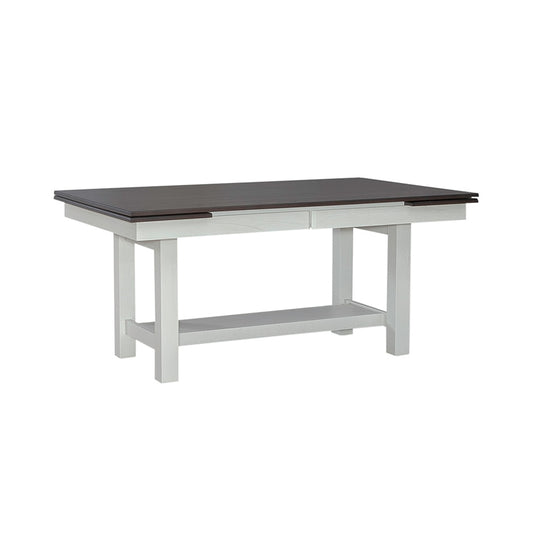 Liberty Furniture - Brook Bay Opt 5 Piece Trestle Table Set in Textured White w/ Carbon Gray Tops - 182-CD-O5TRS veiw 2