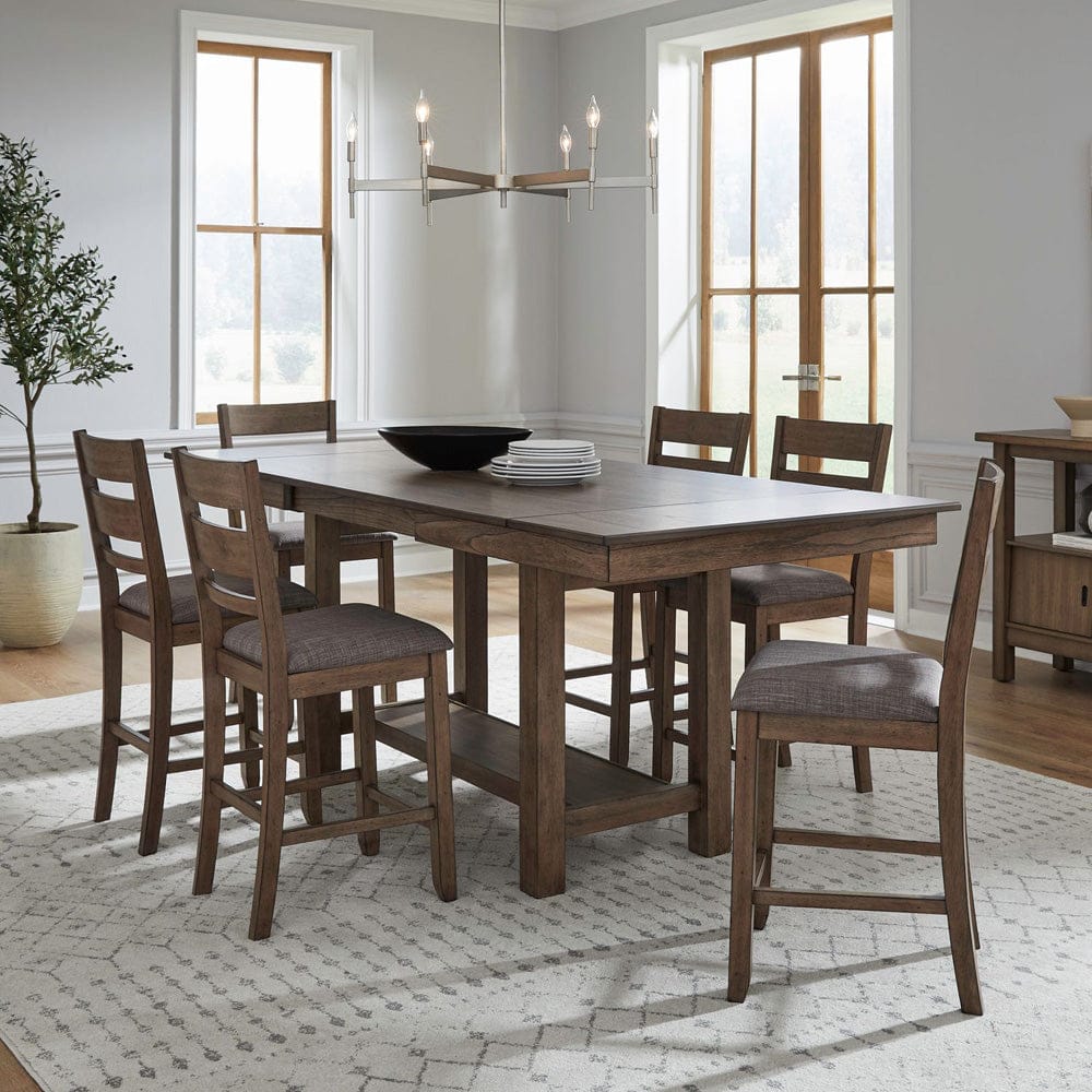 Liberty Furniture - Brook Bay - Opt 7 Piece Gathering Trestle Table in Brown - 182WT-CD-O7GTRS view 1