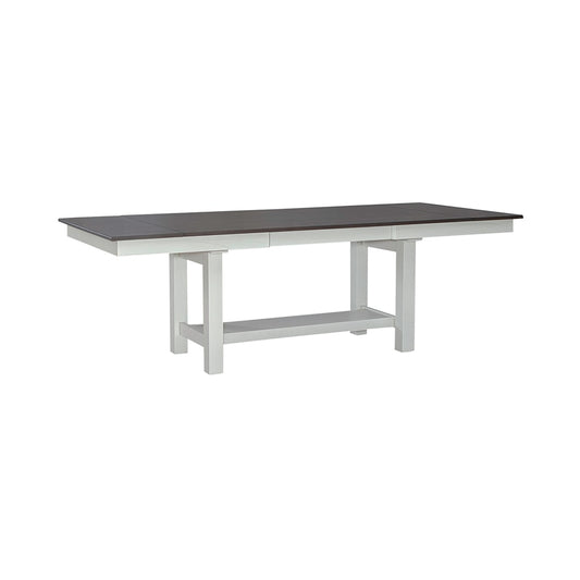 Liberty Furniture - Brook Bay Opt 7 Piece Trestle Table Set in Textured White w/ Carbon Gray Tops - 182-CD-O7TRS veiw 2
