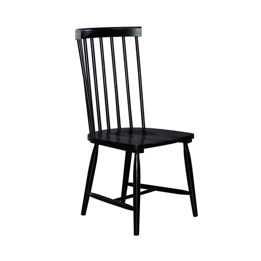 Liberty Furniture - Capeside Cottage Spindle Back Side Chair - Black in Porcelain White & Royal Black - 224-C4000S-B veiw 2