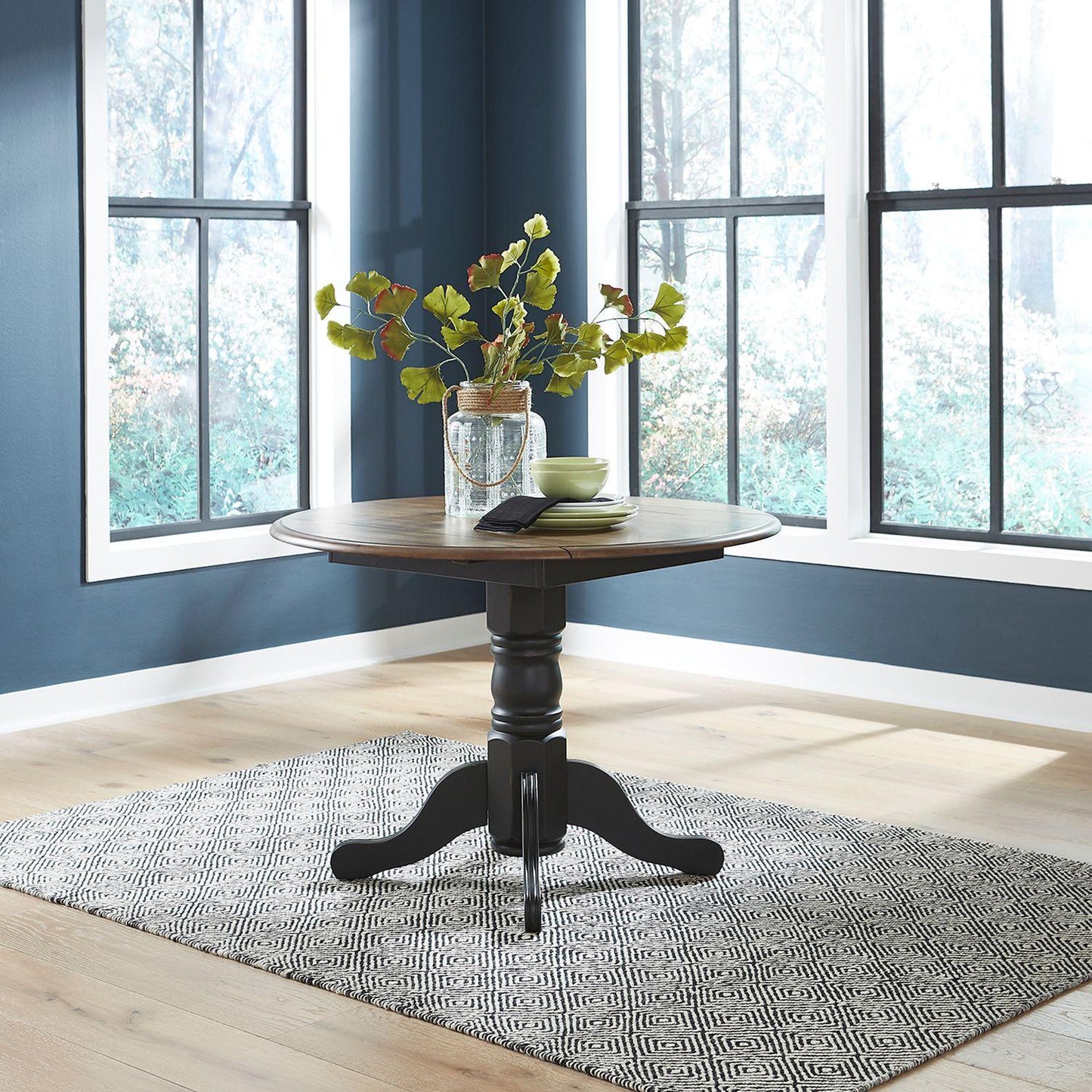 Liberty Furniture - Carolina Crossing Drop Leaf Table in Black in Black w/ Antique Honey Tops - 86B-CD-DLT veiw 1