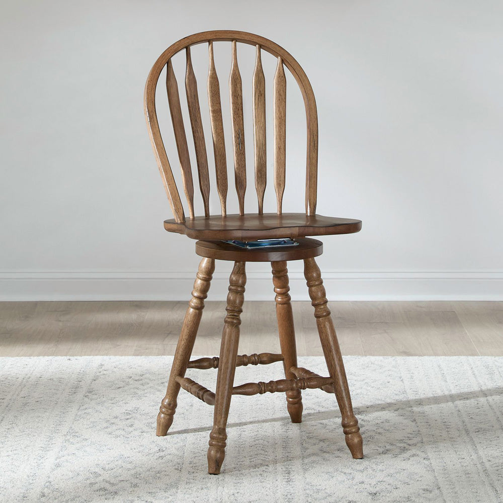 Liberty Furniture - Carolina Crossing Windsor Swivel Counter Chair - Set of 2 - 186-B100324-2PK view 6