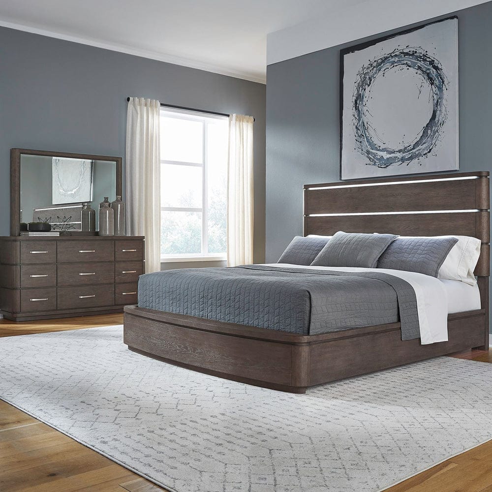 Liberty Furniture - Cascade Falls - King California Panel Bed, Dresser & Mirror in Brown - 732-BR-CPBDM view 1